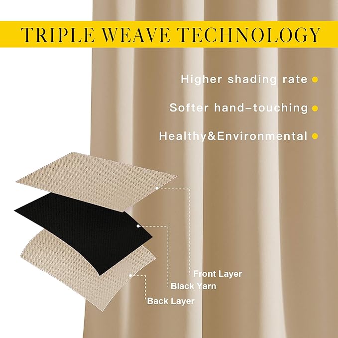 NICETOWN Bedroom Curtains Room Darkening Drapes - Image 5