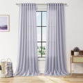 Nanspring Lavender Purple Linen Curtains 90 Inches Long by Nanspring