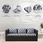 8Pcs Stretch Patio Cushion Covers, Outdoor Couch Covers Replacement, Outdoor - Image 3