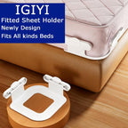 Bed Sheet Holders for Corners, 4 Pack Fitted Sheet Clips with Lock Buckle