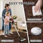 2x6 Bedside Area Rugs for Bedroom: Soft Fluffy Shag Brown Rug for Hallway - Image 8