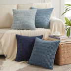 Fancy Homi Set of 4 Blue Decorative Throw Pillow Covers 20x20 Inch by Fancy+Homi