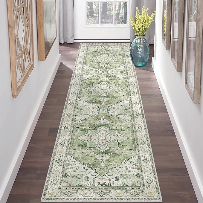 Yamaziot Washable Runner Rug, 2x8 Non-Slip Boho Vintage Hallway Rug Runner - Image 6