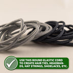 Mandala Crafts 1/8 Inch Gray Elastic Bungee Shock Cords for Kayaks