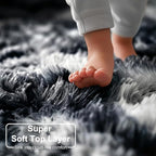 Amdrebio Black White Grey Circle Rug 6Ft Round Area Rugs - Image 2