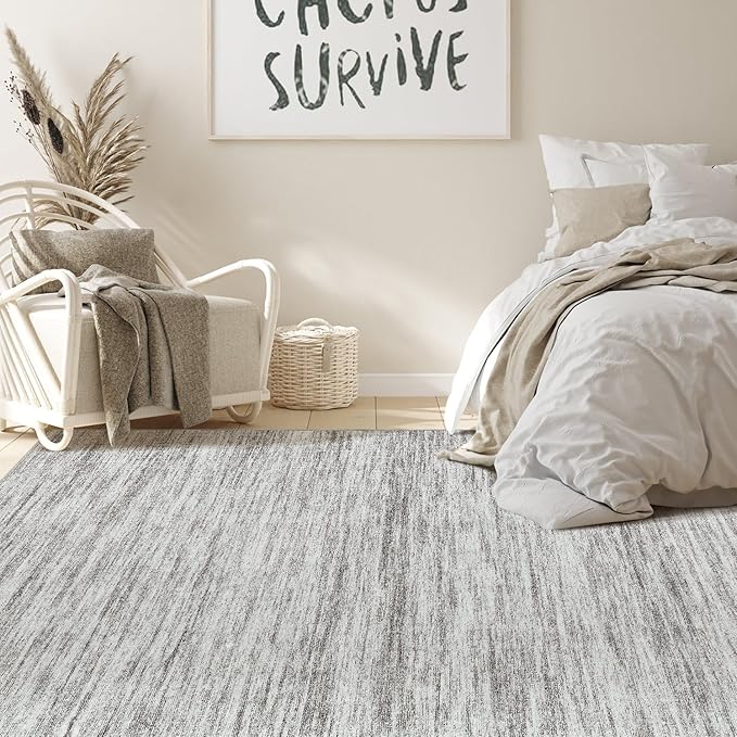 Nakagishi 10x14 Area Rugs Living Room: Washable Large Vintage Rug Neutral - Image 6