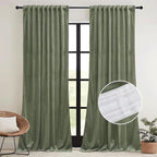 RYB HOME Extra Long Velvet Curtains 120 inches Long, High Ceiling Curtains - Image 2