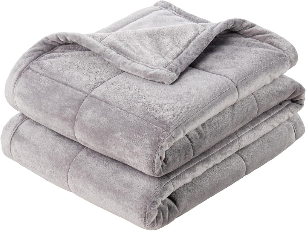 Berkshire Blanket Suedemink & Loftmink Quilted Blanket, Ultra-Soft Reversible Fleece Blanket, Lightweight & Warm, Ideal for Couch, Sofa & Bed, All-Season Comfort, Polar Blue, 90 in × 108 in