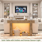 Unikito 47" Entryway Table with Sensor Light & AC Outlets with USB-C Ports