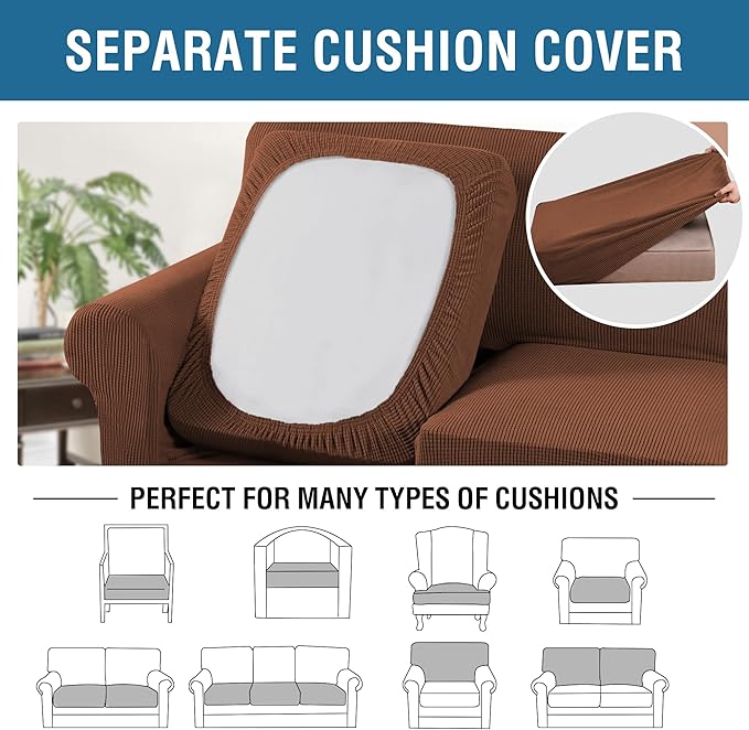 H.VERSAILTEX 3 Piece Stretch Sofa Covers - Image 5