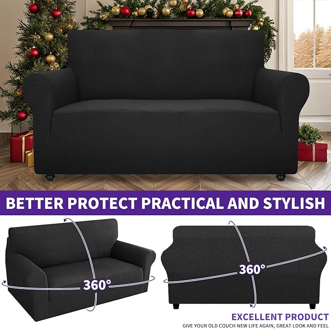 ZNSAYOTX Super Stretch Couch Cover Love Seat Sofa Covers - Image 2