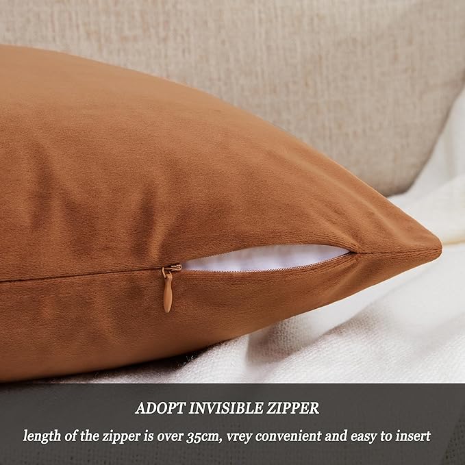 GIGIZAZA Pillow Covers 20x20 Velvet Decorative Pillows Sofa Couch Throw Pillow - Image 4