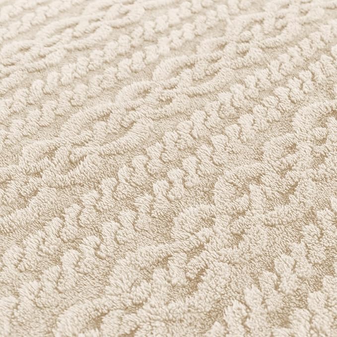 50x70 Inch Beige Throw Blanket - Image 5