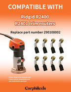 Corphilexis 8 Pcs 290108002 Carbon Brush for Ridgid R2400 R2401 Trim Router