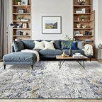 Toneed Abstract Area Rug Modern Washable Rug Soft Non Slip Rug Low Pile - Image 2