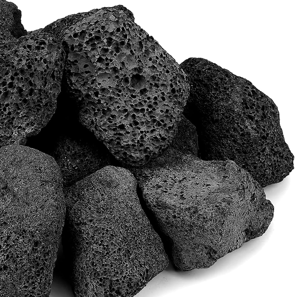 Onlyfire 10Lbs Large Black Lava Rock for Fire Pit/Fireplace/Landscaping