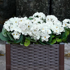 2 Pcs Artificial Flowers Outdoor Potted Large, White Geranium