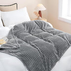 Grey Fleece Throw Blanket 60”×80” - Image 2