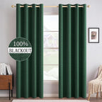 MIULEE Linen Curtains for Bedroom 100% Blackout Thermal Insulated Emerald Green by MIULEE