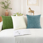 CaliTime Throw Pillow Covers Decorative 24 X 24 Inches Pack of 2 Cozy Chenille - Image 5