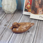 Hymmah Wooden Texture Duck Home Decor Statue Rustic Home Decorations for Living Room, Boho Sculpture Resin Animal Collectible Figurines for Indoor Decor