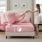 Bedsure 7-Piece Queen Comforter Set & Sheet Set, Pink Bed in a Bag