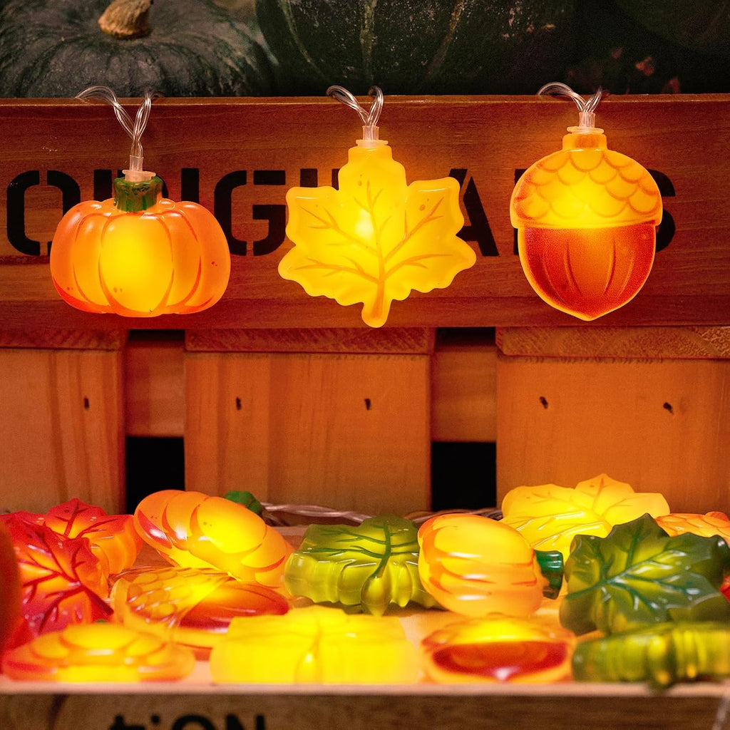 LOLStar Fall Decor, Fall String Lights, 9.8FT 20LED Thanksgiving Lights