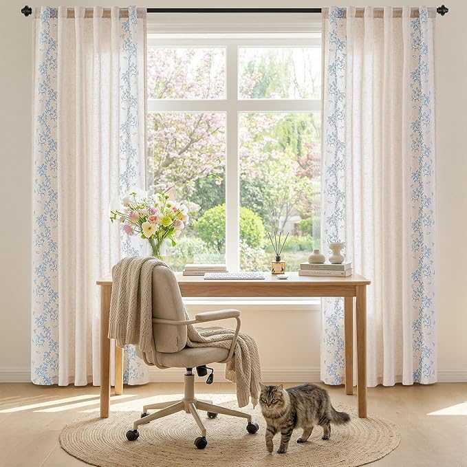 jinchan Evelyn Embroidered Linen Curtains - Image 5