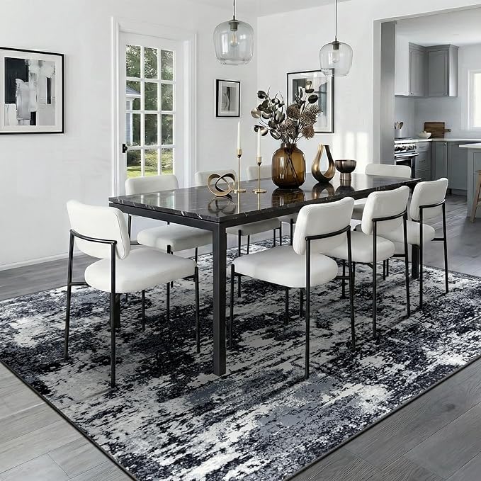 Washable Area Rugs 6'x9' Non-Slip Modern Abstract Soft - Image 9