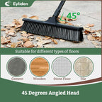 Eyliden 18" Push Broom for Deck Driveway Patio Garage, Black