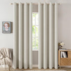 MIULEE Linen Texture 90 Inches Curtains by MIULEE