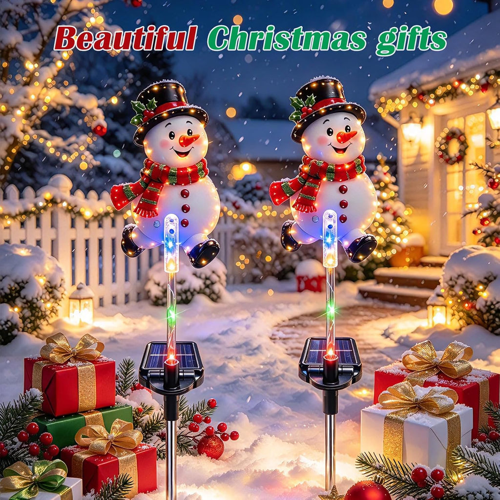 4 Pack Solar Snowman Christmas Decorations Outdoor, Snowman Yard Decor