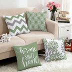 Hexagram Geometric Sage Green Pillow Covers 18x18 Set of 4, Decorative Outdoor - Image 5
