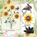 Metal Sunflower Wall Decor with Butterfly 3D Colorful Outdoor Wall Art