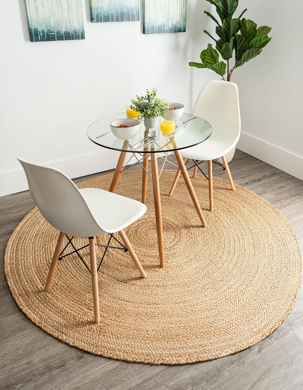 Unique Loom Braided Jute Collection Area Rug - Dhaka (1' 2" x 6' 1" Table Runner Yellow)