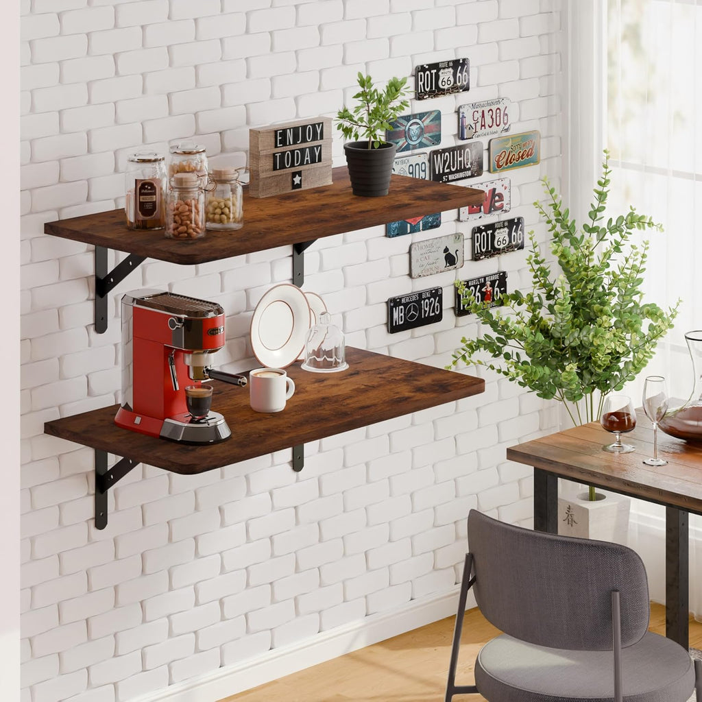 Dogsky 2-Pack Large Wall Mounted Shelf 3x2Ft (36x24In) - 600lbs Capacity