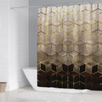 LQCOOL 4Pcs Shower Curtain Set,Green White Gold Floral Art Bathroom Decor