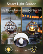 Homemory 4-Pack Beaded Solar Hanging Lanterns, Dusk to Dawn, Waterproof