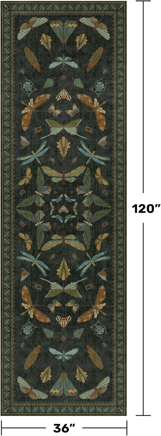 Dark Green 3x10 Extra Long Runner Rugs - Image 2