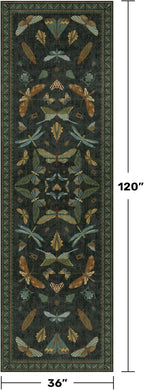 Dark Green 3x10 Extra Long Runner Rugs - Image 2
