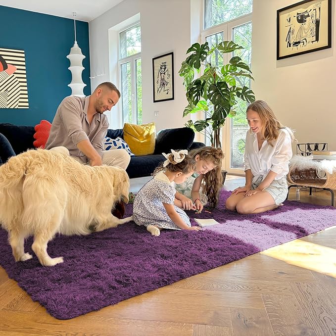 OLANLY 3x5 Machine Washable Small Bedside Rug, Soft Fluffy Shaggy Rugs - Image 7
