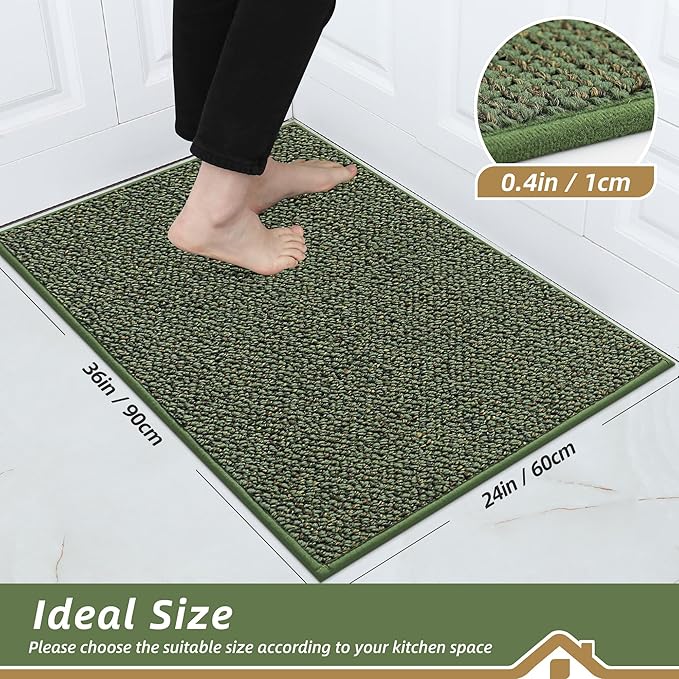 BEQHAUSE Kitchen Rugs 24"x36", Non-Slip Kitchen Mats - Image 2