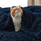 Bedsure GentleSoft Fluffy Navy Blue King Size Blanket - Image 5