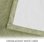 Yakamok Sage Green Linen Curtains 100% Blackout 96 Inches Long, Room Darkening - Image 3