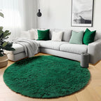 ONASAR Dark Green Round Area Rugs 6ft, Ultra Soft Bedroom Circle Rug - Image 4
