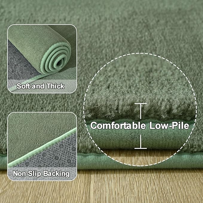 Amearea Large Modern Area Rugs for Bedroom Living Room, 5x8 Feet Sage Green - Image 3