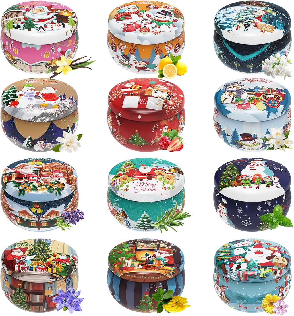 Christmas Candles Gifts for Women, 12 Bulk Scented Candles Set