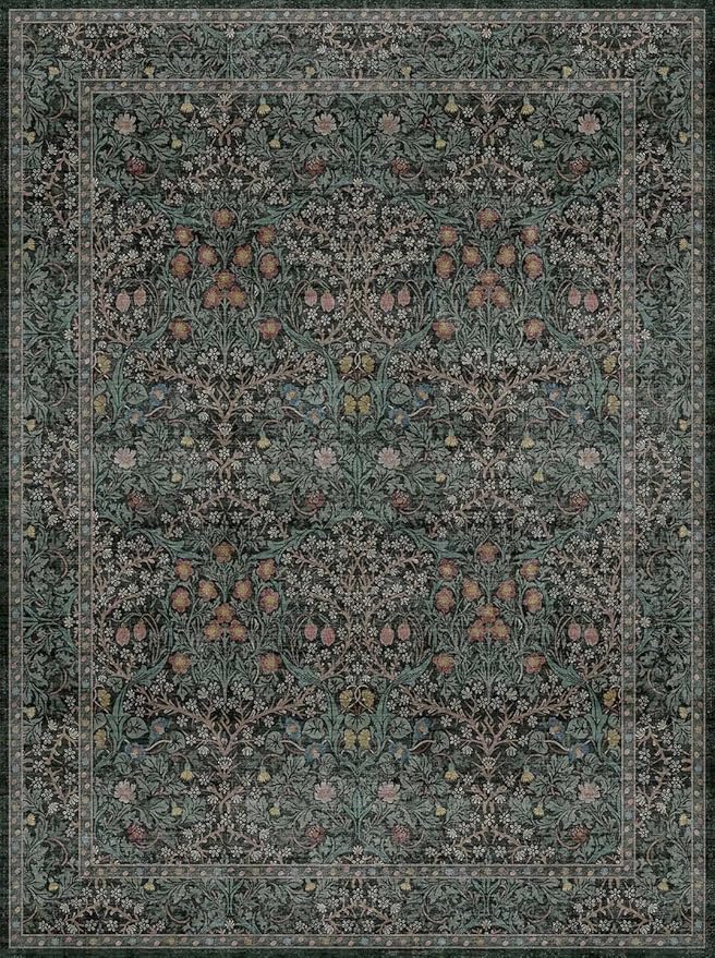 Dark Green Washable Entry Rug, 3x4 Rugs - Image 7