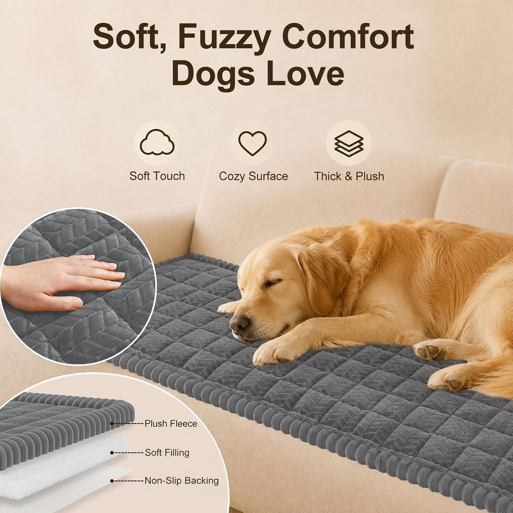 decorUhome Couch Cover for Dogs, Non-Slip Plush Thick Pet Couch Protector