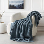 EVERGRACEHOME Chunky Chenille Knit Throw Blanket by EVERGRACEHOME